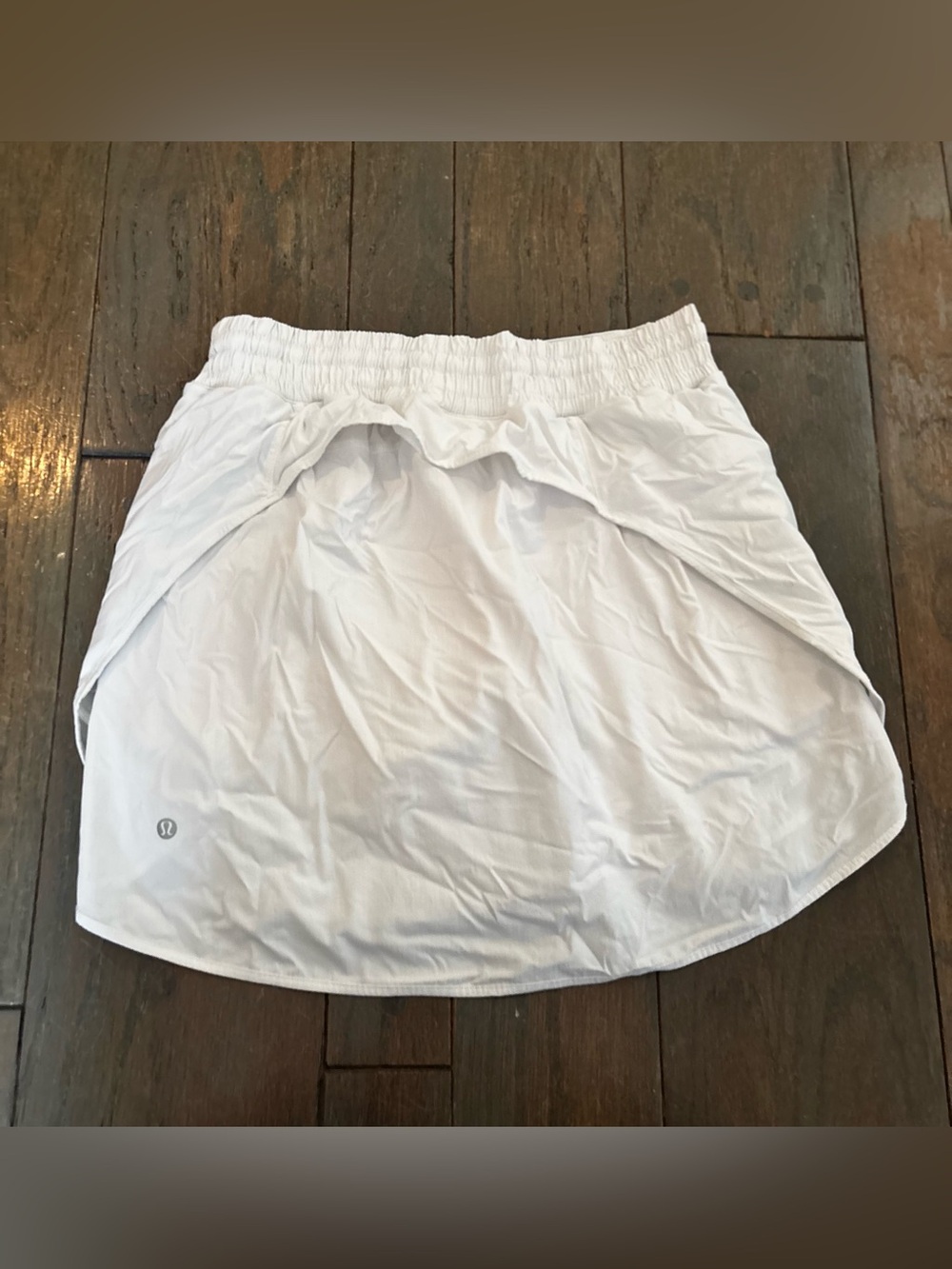 lululemon athletica White Circle Skirt with Built-In shorts size 10 some stains